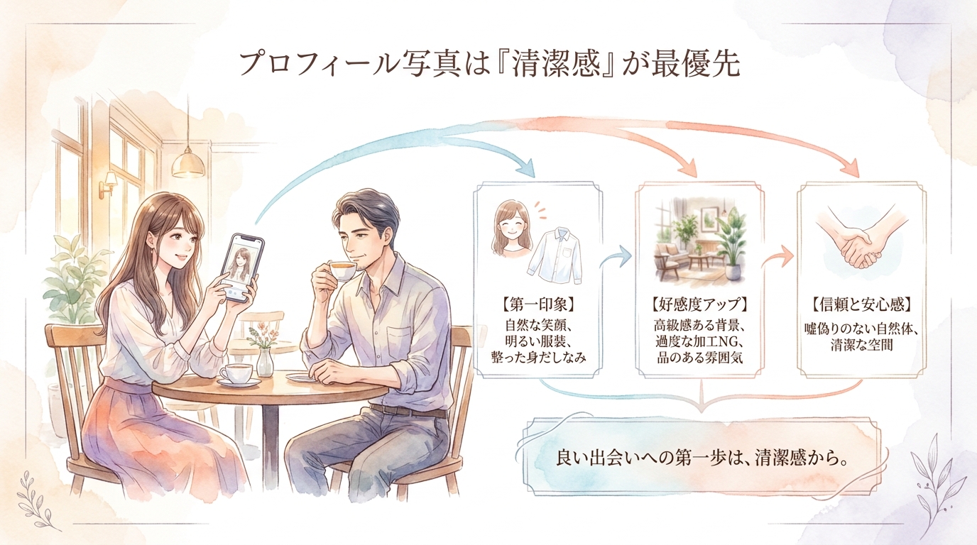 プロフィール写真は「清潔感」が最優先
